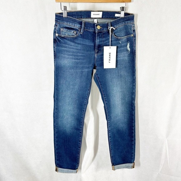 The FRAME Denim Le Garcon Jean Mid Rise Straight Jeans Size 26 Azur - Picture 1 of 12